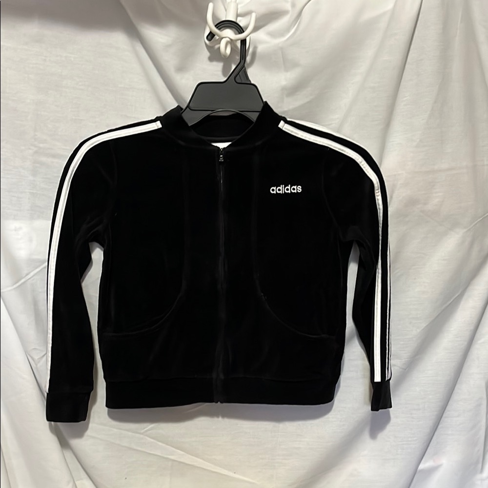 adidas Black and White Pea Coat Sleek Design